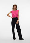 Vero Moda Emily Brodie Cap Sleeve Top, Raspberry Sorbet
