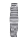 Vero Moda Maxi Soft Stripe Dress, Bright White & Night Sky