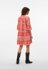 Vero Moda Dicthe Printed Tunic Smock Mini Dress, Cayenne
