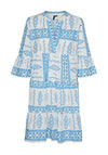 Vero Moda Dicthe Printed Tunic Smock Mini Dress, Snow White & Blue