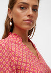 Vero Moda Moa Printed V Neck Shift Dress, Raspberry Sorbet