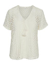 Vero Moda Kylie Crochet V-Neck Top, Birch