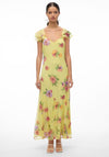 Vero Moda Milla Floral Frill Maxi Dress, Mellow Green & Silja