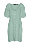 Vero Moda Mymilo Linen Blend Button Mini Dress, Silt Green