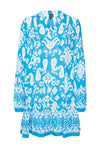Vero Moda Joy Printed Long Sleeve Tunic Dress, Ibiza Blue