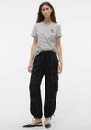 Vero Moda Francis Stripe T-Shirt, Snow White & Black