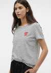 Vero Moda Francis Stripe T-Shirt, Snow White & Black