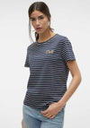 Vero Moda Francis Stripe T-Shirt, Navy Blazer & Snow White