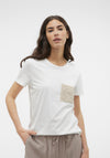 Vero Moda Philipa Embroidered Detail T-Shirt, White