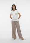 Vero Moda Philipa Embroidered Detail T-Shirt, White