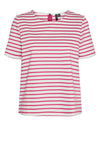 Vero Moda Abby Stripe Zip Top, Snow White & Raspberry