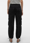 Vero Moda Kim Cotton Cargo Trousers, Black