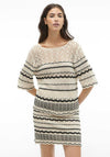 Vero Moda Minou Crochet Sweater, Birch & Black