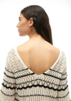 Vero Moda Minou Crochet Sweater, Birch & Black