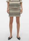 Vero Moda Minou Crochet Mini Skirt, Birch & Black