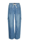 Vero Moda Perla Denim Cargo Trousers, Light Blue Denim