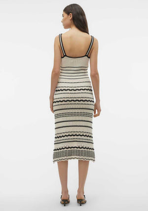 Vero Moda Minou Crochet Dress, Birch & Black