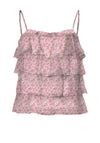 Vero Moda Milla Singlet Frill Short Top, Snow White & Wella