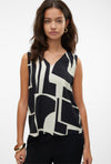Vero Moda Easy Joy V Neck Top, Black Liza