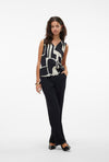 Vero Moda Easy Joy V Neck Top, Black Liza