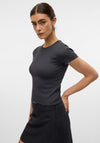 Vero Moda Chloe Cropped Ribbed T Shirt, Grey