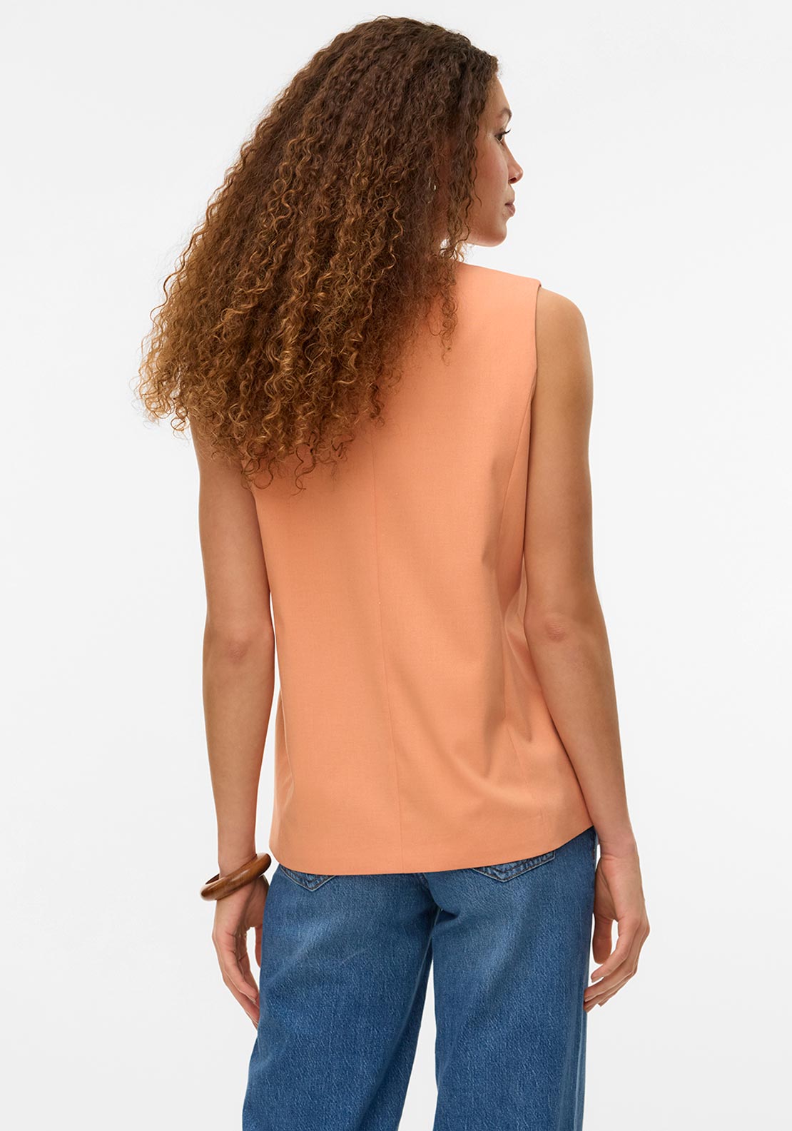 Vero Moda Goody Buttoned Waistcoat, Orange