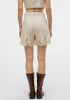 Vero Moda Soffie Lace Detail Shorts, Beige
