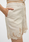 Vero Moda Soffie Lace Detail Shorts, Beige
