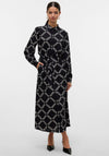 Vero Moda Brina Printed Shirt Maxi Dress, Black