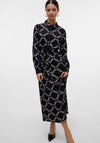 Vero Moda Brina Printed Shirt Maxi Dress, Black
