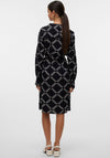 Vero Moda Brina Printed V Neck Dress, Black