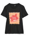 Vero Moda Sori Francis Lip Print T Shirt, Black