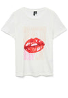 Vero Moda Sori Francis Lip Print T Shirt, White