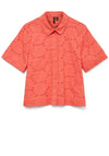 Vero Moda Hay New Broderie Lace Shirt, Coral