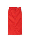 Vero Moda Alvida Button Front Denim Skirt, Red