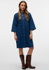 Vero Moda Denim Button Up Dress, Medium Blue