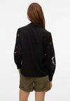 Vero Moda Nana Lace Sleeve Shirt, Black