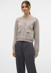 Vero Moda Apple Knit Bomber Cardigan, Taupe