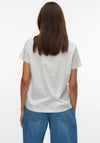 Vero Moda Soni Francis Bonjour Striped T Shirt, White and Black