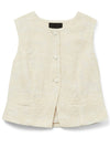 Vero Moda Eline Embroidered Waistcoat, Cream