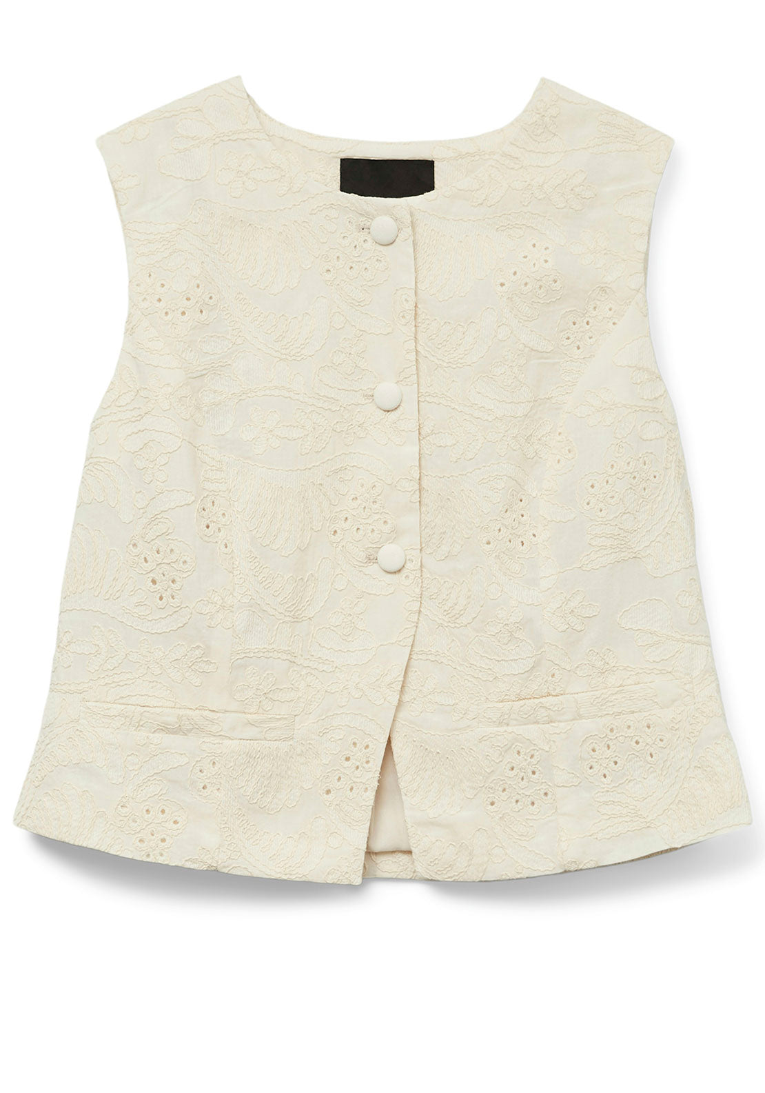 Vero Moda Eline Embroidered Waistcoat, Cream
