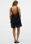 Vero Moda Felicia Ruffle Short Duffle Dress, Black