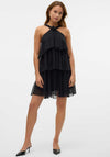 Vero Moda Felicia Ruffle Short Duffle Dress, Black