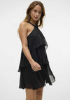 Vero Moda Felicia Ruffle Short Duffle Dress, Black