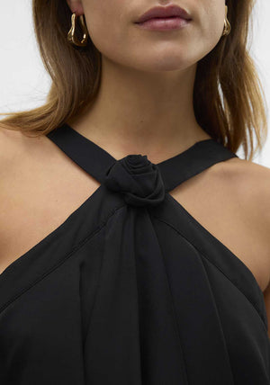 Vero Moda Felicia Ruffle Short Duffle Dress, Black