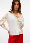 Vero Moda Nana Lace Sleeve Shirt, White