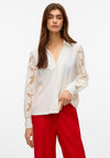 Vero Moda Nana Lace Sleeve Shirt, White