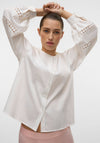 Vero Moda Jannie Crochet Detail Shirt, White