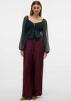 Vero Moda Raquel High Waist Wide Leg Trousers, Wine