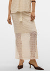 Vero Moda Dylie Crochet Ankle Skirt, Beige